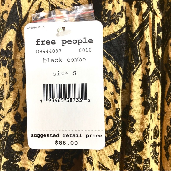 *NWT Free People Mimi Tunic in Black Combo. Size S - Picture 10 of 10